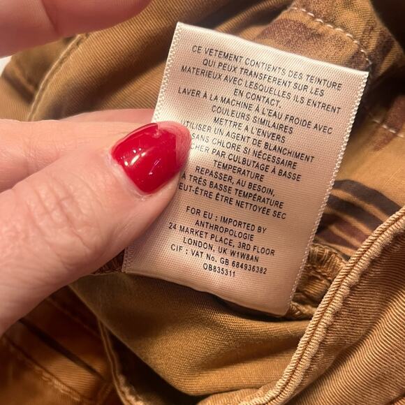 Anthropologie Chino Pants with Velvet Trim, size 26, EUC - Picture 7 of 10